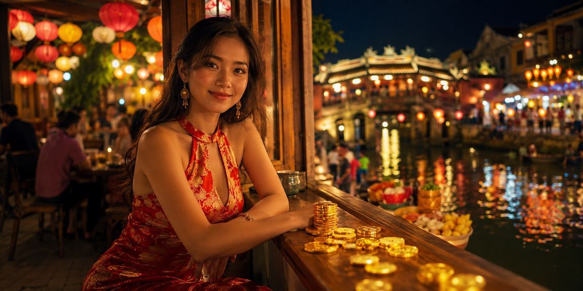 Người dùng nạp tiền và nhận thưởng tại quán cà phê Hội An Việt Nam